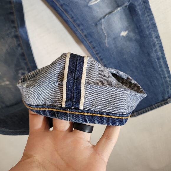 Adriano Goldschmied Jeans Womens 26 Piper Slouchy Slim Crop Stitch Selvedge Pant - Picture 5 of 14